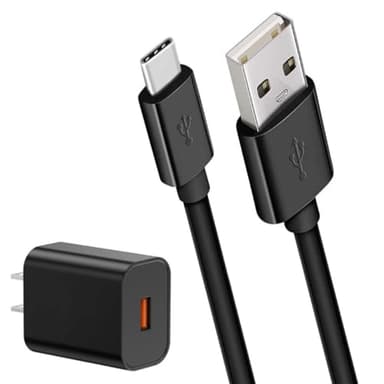 6FT Long USB-C & AC Adapter Power Charger for MNN, KYY, ARZOPA, InnoView, UPERFECT, c-force, ReHisk, ForHelp, HotYeah, VILVA, ViewSonic, VisionOwl & Other Portable Monitor with USB C Charge Port