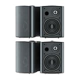 STUDIOFINIX 5.25 Inches 600 Watts Indoor Outdoor Bluetooth Speakers All Weather Wired Wall Mount System for Patio Deck (4 Speakers)