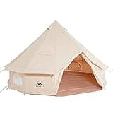MC TOMOUNT Canvas Tent Bell Tent Yurt with Stove Jack Zipped Removable Floor for Glamping Truck Car Camping
