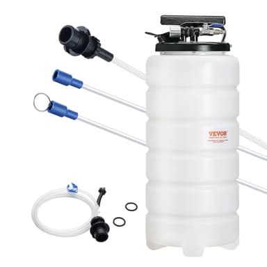 VEVOR 15L Pneumatic/Manual Fluid Extractor Pump, Oil Changer Vacuum Fluid Extractor, Oil Extractor Change Pump for Automotive, Oil Change & Fluid Change Tool with Dipstick and Suction Hose