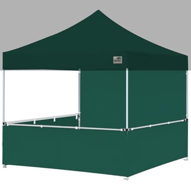 Eurmax USA Walls for 10'x10'Pop-up Booth Canopy Tent Commercial Instant Canopies,Enclosure 1 Full Sidewall & 3 Half Walls ONLY,NOT Including Frame and Top,Forest Green