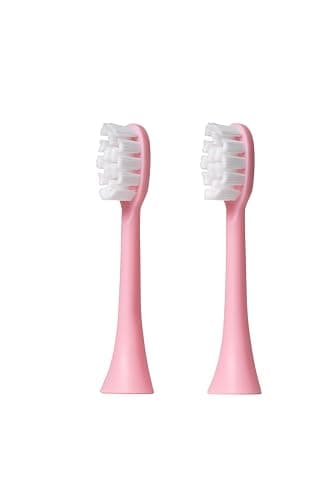 Moon Toothbrush Heads - 2 Replacement Heads for The MOON Electric Toothbrush - Each with 720 Tapered Ultra-Fine Dupont Bristles - Lasts Up to 4X Longer - Light Pink (2 Count)