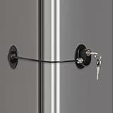 REZIPO - Refrigerator Door Lock with 2 Keys, File Drawer Lock, Freezer Door Lock and Child Safety Cabinet Lock by REZIPO Black