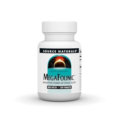 Source Naturals MegaFolinic, Bioactive Form of Folic Acid, 800 mcg - 120 Tablets
