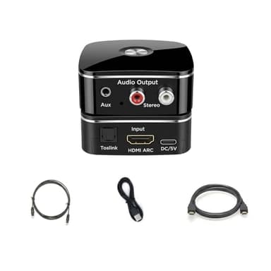 HDMI ARC Audio Extractor Converter,with Bluetooth 5.3 Audio Receiver Digital to Analog Audio Converter, SPDIF/HDMI ARC RCA Adapter with Button Control for Stereo L/R 3.5mm Jack for TV