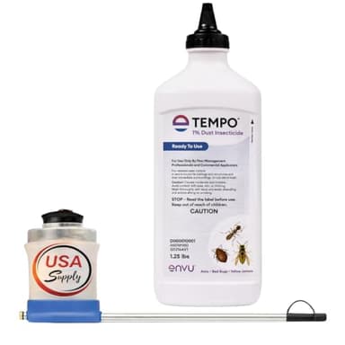 Tempo 1% Insecticidal Dust: Rapid Knockdown & Lasting Defense - Includes USA Supply Puffer