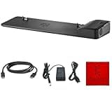 HP D9Y32AA UltraSlim Docking Station Bundle - 1 Year Warranty - HP Dock with 65, DisplayPort Cable & Microfiber Cleaning Cloth