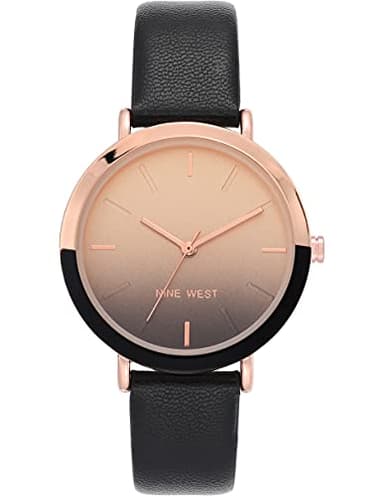 Nine West Dress Watch (Model: NW/2346RGBK), Black/Rose Gold