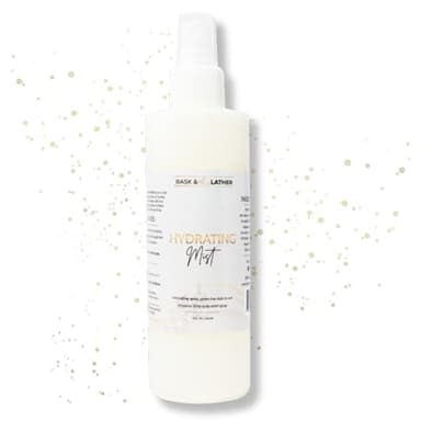 BASK & LATHER Hydrating Hair Mist, Leave-In Conditioner, Itchy Scalp Relief, Detangler, Curl Definer, Aloe Vera, Avocado Oil, For All Hair Types, 8 oz