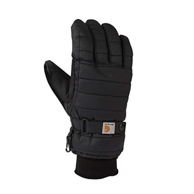 Carhartt Women's Waterproof Insulated Quilted Knit Cuff Glove, Black, Large