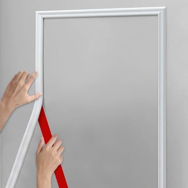 Hungbak 240"L x 0.9"W Peel and Stick Chair Rail Panel Molding, Pre-Primed Trim for Home Decoration & Wall Protection