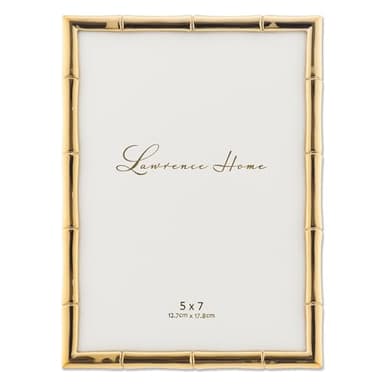 Lawrence Frames 5" W x 7" H Gold Metal Picture Frame with Bamboo Design (712257)