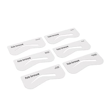 Fab Brows Duo Eyebrow Stencils | 6 Natural-Looking Brow Shapes | Easy Eyebrow Shaper Stencil | Fits All Faces & Sizes | Eyebrow Stencil Kit for Beginners & Professionals | Stencils Only, Cruelty-Free