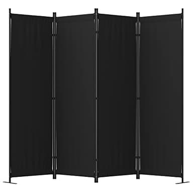Room Divider, 4 Panel Folding Privacy Screen, 88” Portable Separating with 3 Metal Feet, Partition Room Dividers, Lightweight Freestanding Wall Divider Screen for Office Bedroom Hospital(Black)