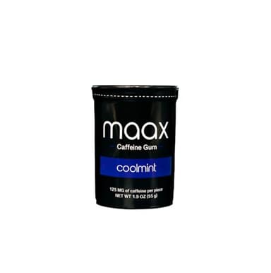 Maax Caffeine Energy Gum | 125mg of caffeine per piece | Coolmint | 25 pieces per container