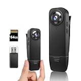 kaysunlink Mini Body Camera 1080P Police Body Camera with Memory Card,Body Worn Cam,Premium Portable,Wearable Patrol Video Recording Camcorder for Security,Work Records,Guard (64GB)