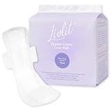 Livlit Super Long Overnight Pads Sanitary Pads, 100% Organic Cotton from Texas, Heavy Absorbency, Powerful Leak Protection, Unscented, Extra Long Length Pads for Women (10 Count)