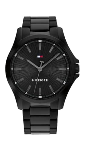 Tommy Hilfiger Men's 3H Quartz Watch, Stainless Steel Bracelet, Water Resistant 3 ATM, Modern and Stylish Timepiece, Gift for Him, 42mm