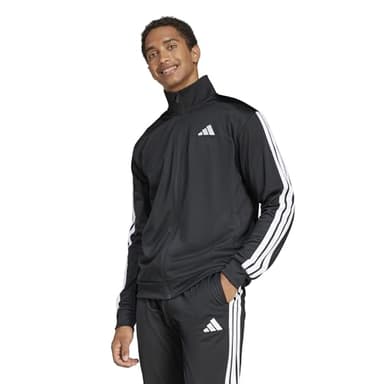 adidas Men's 3-Stripes Tricot Regular Sportswear Track Top, Black, Medium