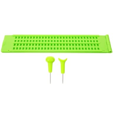 NOLITOY Braille Writing Board Set with 28 Cells Plastic Braille Writing Tablet for Visually Impaired Includes 1 Green Board and 2 Stylus Pens for Blind Learning