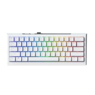 Ducky One X Mini Wireless 60% Inductive Keyboard: Tri-Mode, Rapid Trigger, Linear Inductive Switches, Gasket-Mount Quack Mechanics+ 7-Layer Dampening, High-Density PBT Doubleshot Keycaps, US, White