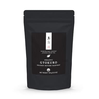 Organic Japanese Gyokuro - Premium First Harvest - Shade Grown Sencha - Loose Leaf Green Tea - USDA Certified - 100g (3.5oz) bag