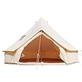 VANFOND Canvas Bell Tent, Yurt Tent with Stove Jack, Waterproof and Breathable Wall Tent, Glamping Tent, Detachable Groundsheet for Camping Party (Beige, 13.1ft(4m))