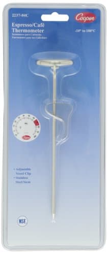 Cooper-Atkins 2237-04C-8 Stainless Steel Bi-Metal Espresso Milk Frothing Test Thermometer, -10 to 100 Degrees C Temperature Range