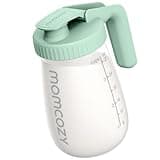 Momcozy Breast Milk Pitcher, Resistant to Heat and Cold Abrupt Temp Swings, No Leak Glass Breast Milk Fridge Storage Container with Wide Mouth, Fast Baby Formula Maker, Green