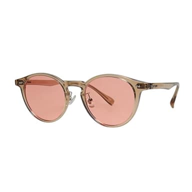 BRADDELL FL-41 Round Rose Tinted Blue Light Glasses for Migraine Light Sensitivity, Fluorescent Glare & Concussion
