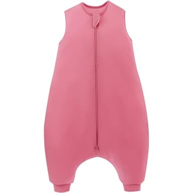 Supersoft Toddler Sleep Sack with Feet 1.0 Tog, Premium Bamboo Viscose Sleep Sacks with Legs 2-Way Zipper Sleep Bag Walker 6-15 Month, Berry
