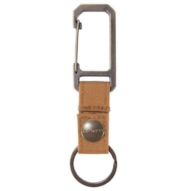 Carhartt Unisex Adult Durable Metal Key Keeper, Belt Loop Key Ring Holder with Self-Locking Metal Gate Clip for Car/Home Keys, Nylon Duck (Carhartt Brown), One Size