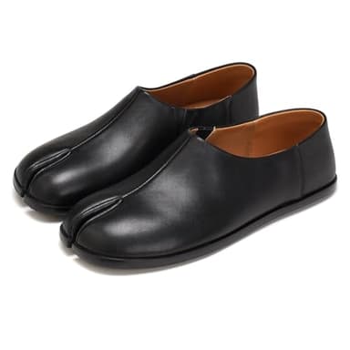 UBWDU Black Tabi Ballet Flat Shoes for Women Slip on Split Toe Ballerina Flats Low Heel Wide Width Dressy Comfortable Casual Shoes Size 8.5