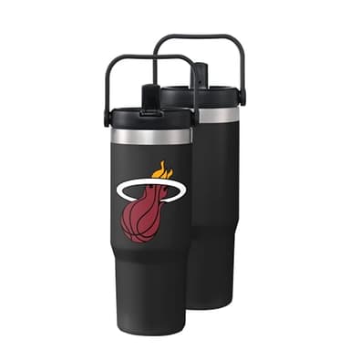 FOCO Miami Heat NBA 30 oz Solid Tumbler with Straw