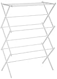 Amazon Basics Foldable Portable Laundry Rack for Air Drying Clothing, Indoor Outdoor Use - 14.5" D x 29.5" W x 41.8" H, White