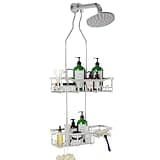 Joqixon Shower Caddy, Upgraded Extended Length Shower Caddy Over Showerhead No Blocking to Shower Head, Rustproof Shower Organizer with Hooks Shampoo Soap Holder, Bathroom Large Hanging Shower Caddy