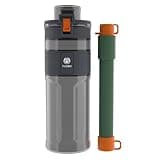 Filsoit Straw Filter Water Bottle Outdoor Water Bottle with Filter Water Purifier Filtration Bottle Survival Emergency Hiking Travel and Backpacking Water Filter 17oz