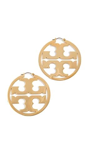 Tory Burch Women's Miller Hoop Earrings, Gold, One Size