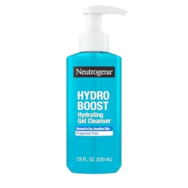Neutrogena Hydro Boost Face Wash, Fragrance Free, Hydrating Facial Cleanser with Hyaluronic Acid, Daily Foaming Face Wash & Makeup Remover, Hypoallergenic Gel Cleanser, 7.8 fl. oz