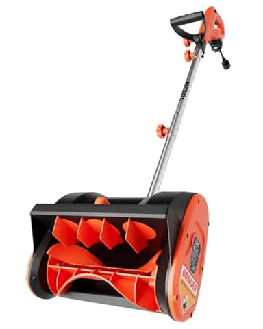 VOLTASK 12-Inch Corded Snow Blower, 10 Amp Electric Snow Blower with Directional Plate