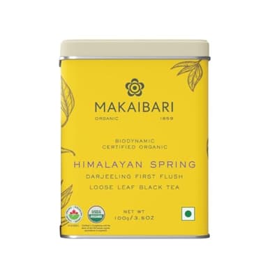 Makaibari Himalayan Spring Darjeeling Black Tea 50 cups (100g/3.5oz)| Single Estate Loose Leaf Tea
