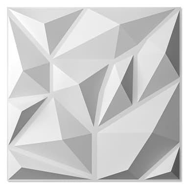 Art3d 20 Pack Decorative 3D Wall Panels for Interior Wall Decor Living Room, 11.8"x11.8" Cover 19 Sq.Feet White PVC Panels for Bedroom TV Background Gaming Room Decor