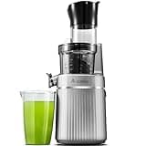 Cold Press Juicer,Aobosi 2-In-1 Juicer Machines with Large Feed Chute for Juice & Ice Cream, Powerful Masticating Juicer for Vegetable and Fruit, Easy Clean Self Feeding