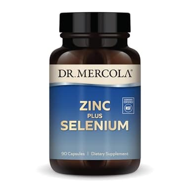 Dr. Mercola Zinc Plus Selenium - Mineral Blend Supplement - for Immune, Brain & Respiratory Support - Contains Zinc Glycinate Chelate & Copper - GMO-Free & Gluten-Free - 90 Capsules (90 Servings)