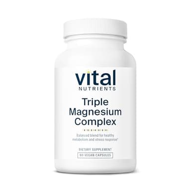 Vital Nutrients Triple Magnesium Complex Supplement | Vegan Magnesium Glycinate, Malate & Oxide 250mg | Easily Absorbed Magnesium Supplement for Stress, Muscle, Heart, Bone Support | 90 Capsules