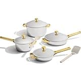 Our Place Titanium Pro Cookware Set (4-Piece) – Always Pan & Perfect Pot | Nonstick No-Coat Technology | Tri-Ply Titanium & Stainless Steel | Safe for Oven, Induction & Cooktops up to 1000°F | Gold