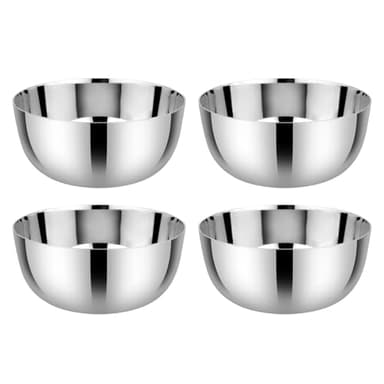 Ahimsa Stainless Steel Bowls for Kids, Pediatrician Designed, 16 oz Non Plastic Bowls, Non Toxic Stainless Steel Bowls Set, Unbreakable & Dishwasher Safe, Set of 4 Classic
