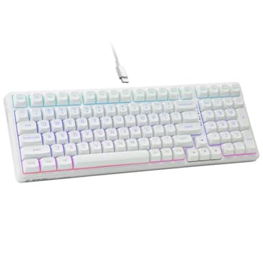 HUO JI E-Yooso Creamy Mechanical Keyboard Wired, Hot Swappable, Pre-lubed Linear Switches, Gasket Structure with Sound Dampening Foam, RGB Backlit, 99 Keys Custom Gaming Keyboard for PC/Mac,White