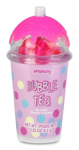 iscream Boba Bubble Tea Shaped Strawberry Scented Lip Balm
