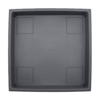 The HC Companies Accent Square Plant Saucer - Durable Plastic Trays for Plants - Square Tray for Water Drainage - UV Resistant Planter Saucer for Indoor & Outdoor Use (14”, Warm Gray, Pack of 1)